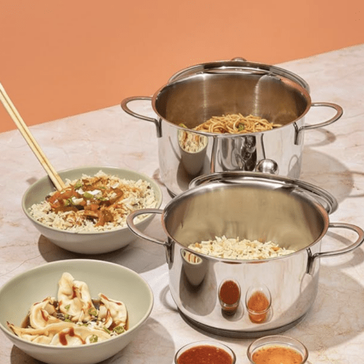 Vinod Tuscany Stainless Steel Cookware Combo Set of 2 with Glass Lid | Saucepot 2,2.8 Ltr & Saucepan 1.3 ltr | 5mm Thick, Extra Deep | Induction Base | 2 Year Warranty - Image 2
